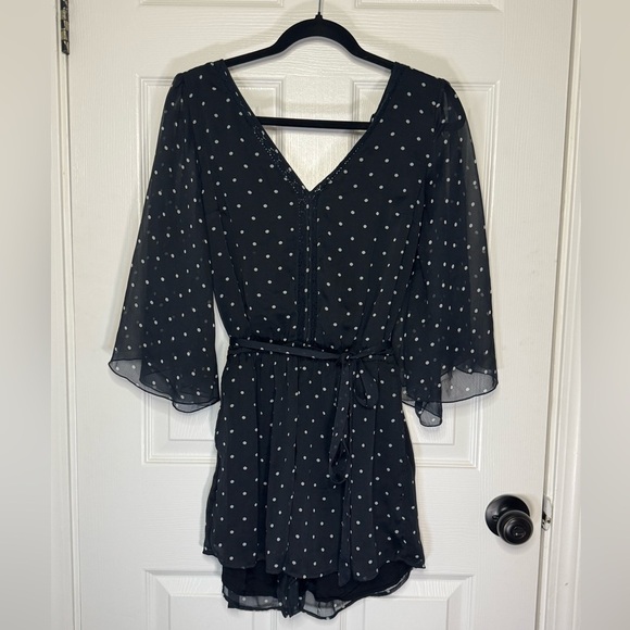 Abercrombie & Fitch Pants - Abercrombie & Fitch Black and White Polka Dot Romper